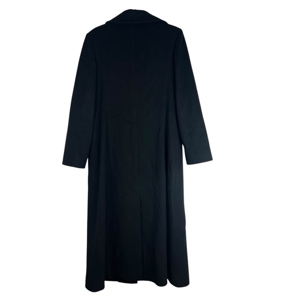 FLEURETTE Black Loro Piana Wool Long 3 Button Women's Coat Size 12 Made in USA - Picture 4 of 11